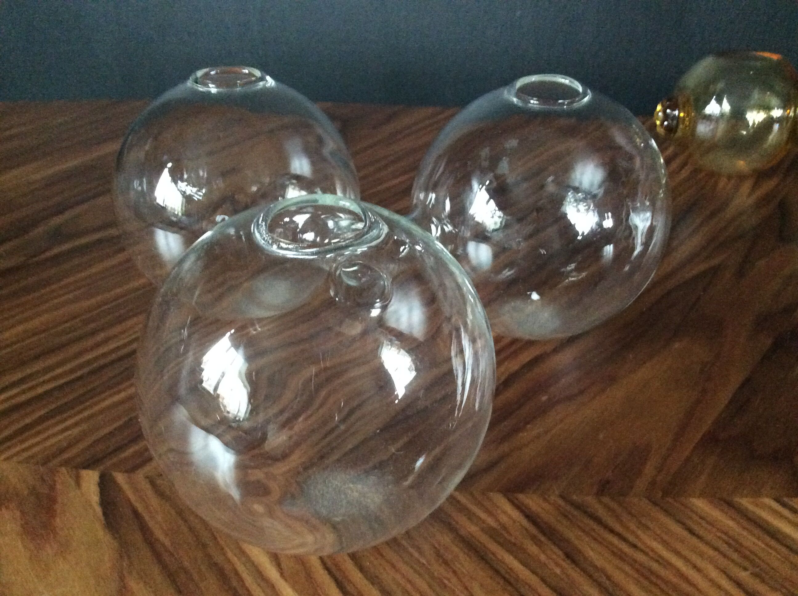 Series of 2 vintage blown glass soliflores