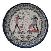 Decorative wall plaque in terracotta in neo-antique Greek style – Artemis & Hera