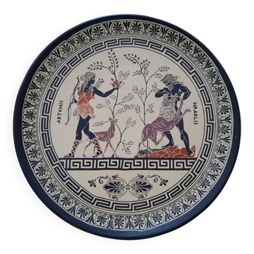 Decorative wall plaque in terracotta in neo-antique Greek style – Artemis & Hera