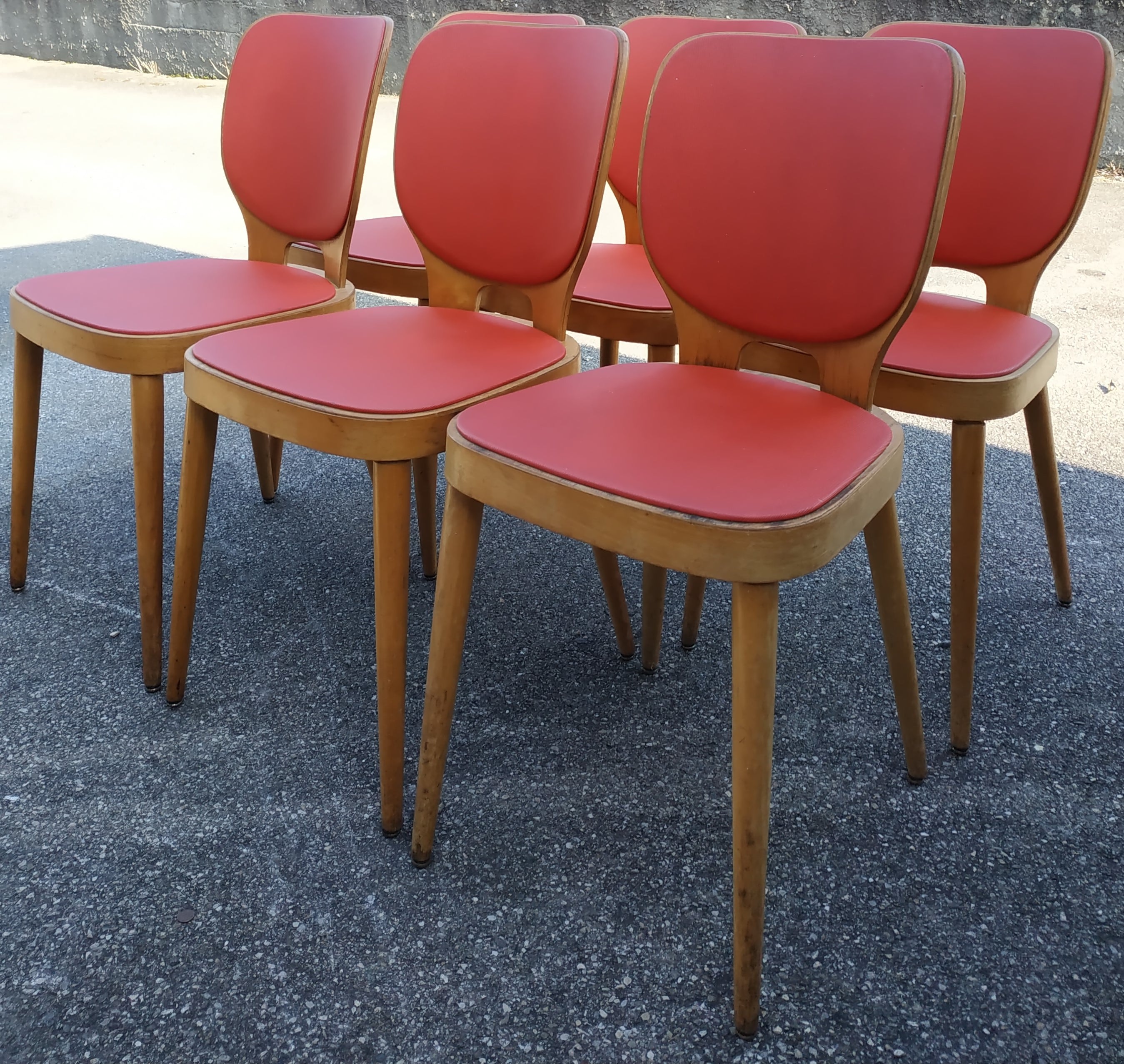 Set of 6 chairs Bistro vintage 60s