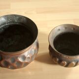 Set of 2 copper planters, vintage from the 60s