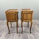 Pair of Louis XV style bedside tables in wood, 20th century