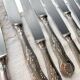 10 Vintage Rocaille Style Metal Knives