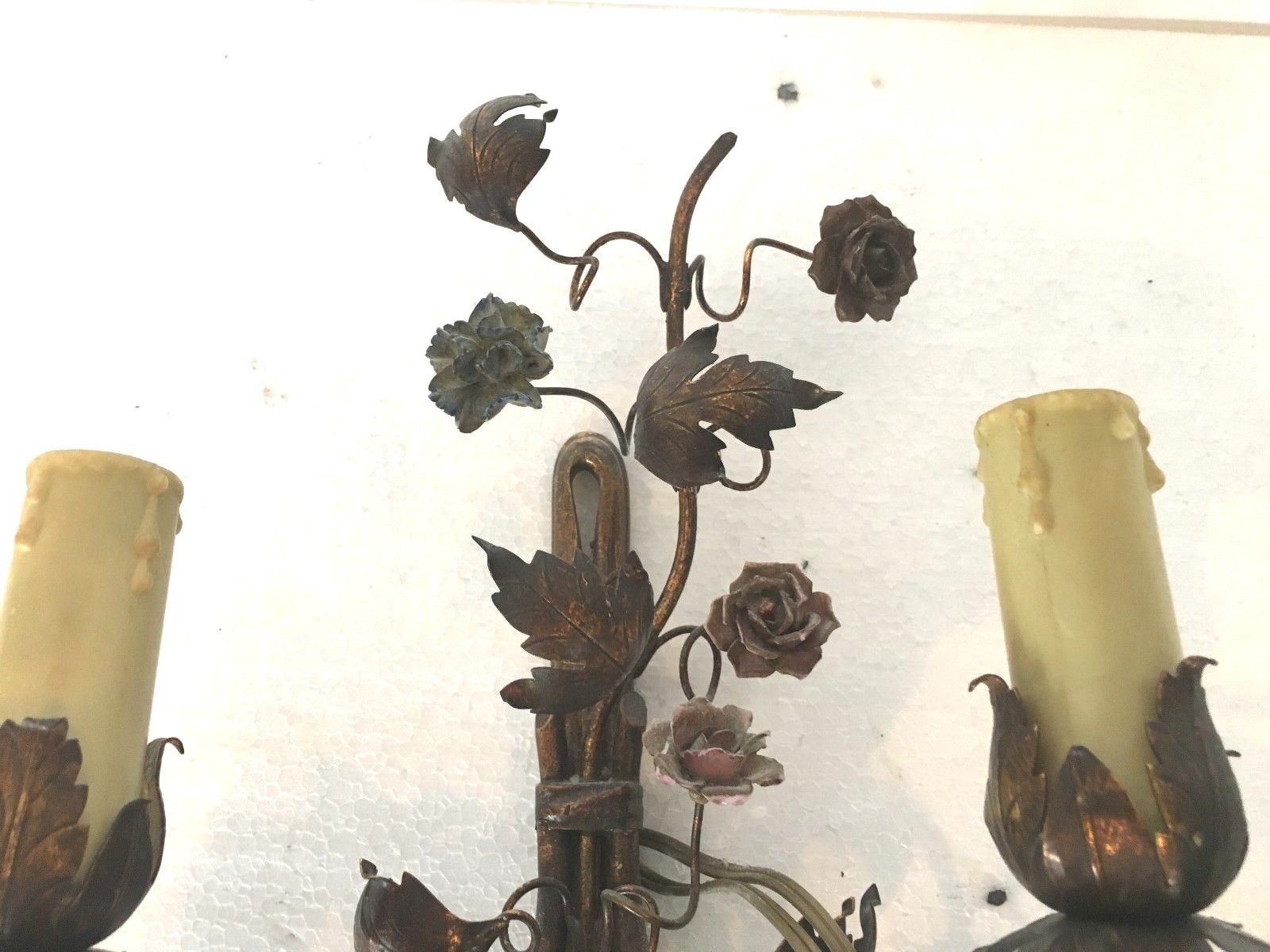 Pair of gilded metal sconces