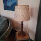 Lampe en bois tourné en spirale 70's