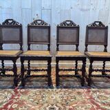 Set of 4 Renaissance cane chairs.