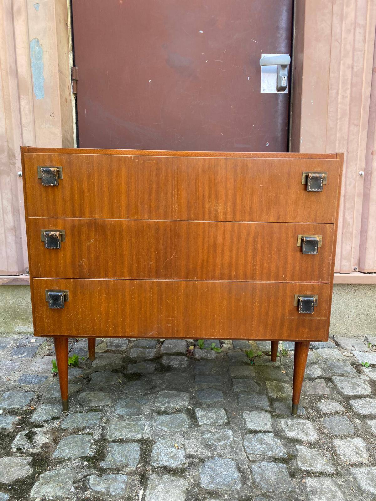 Commode scandinave Mid-Century Modern en bois 1950 3 tiroirs