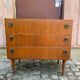 Commode scandinave Mid-Century Modern en bois 1950 3 tiroirs