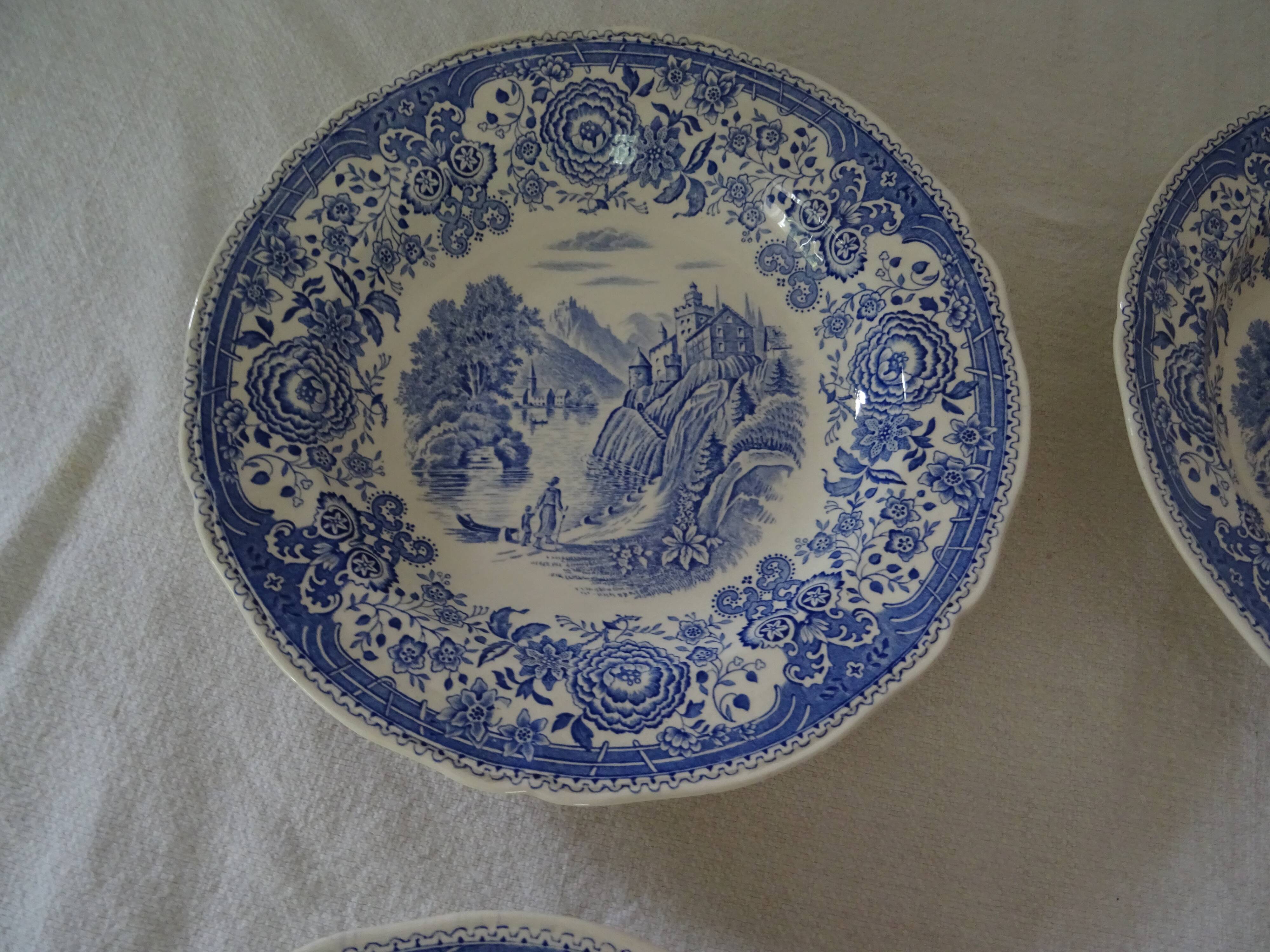 4 old earthenware plates 26923 villeroy boch burgenland blue