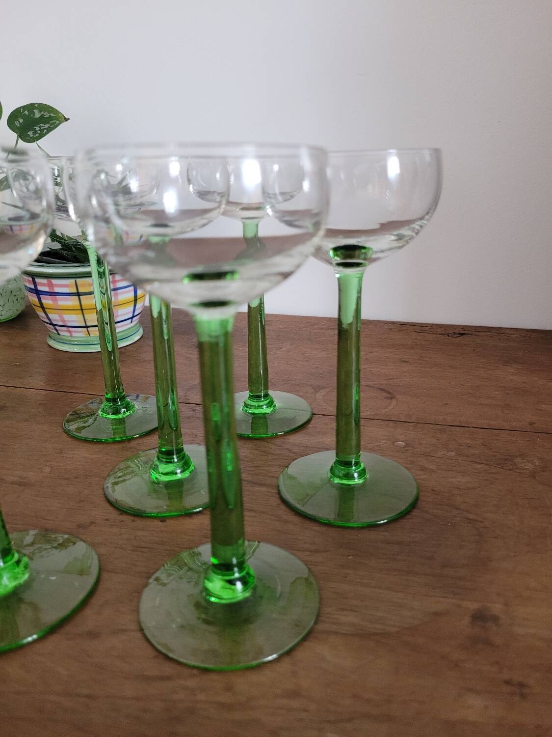 Set of 6 stemmed glasses for white wine from Alsace