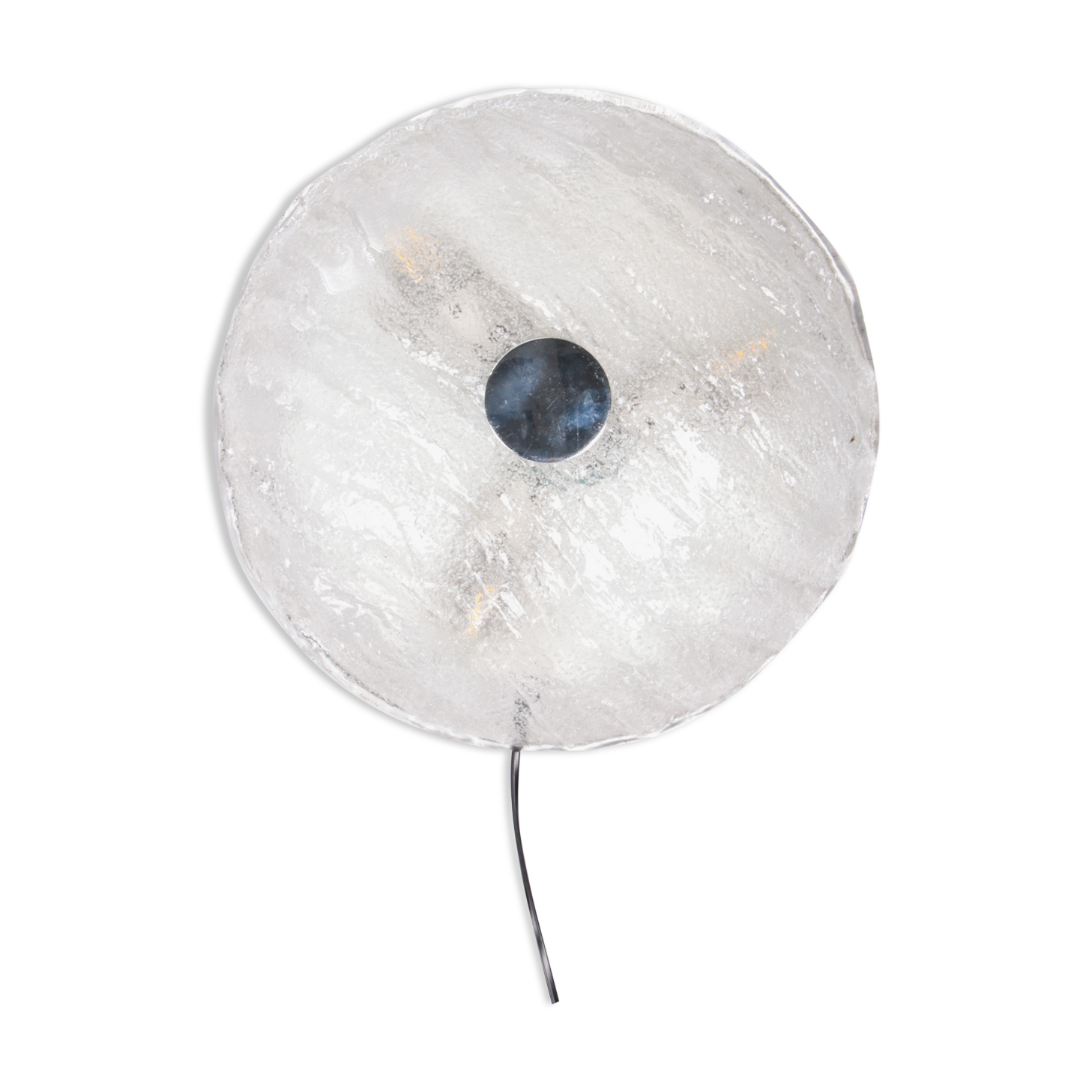 Vintage ceiling lamp with chrome and murano glass, 1960s