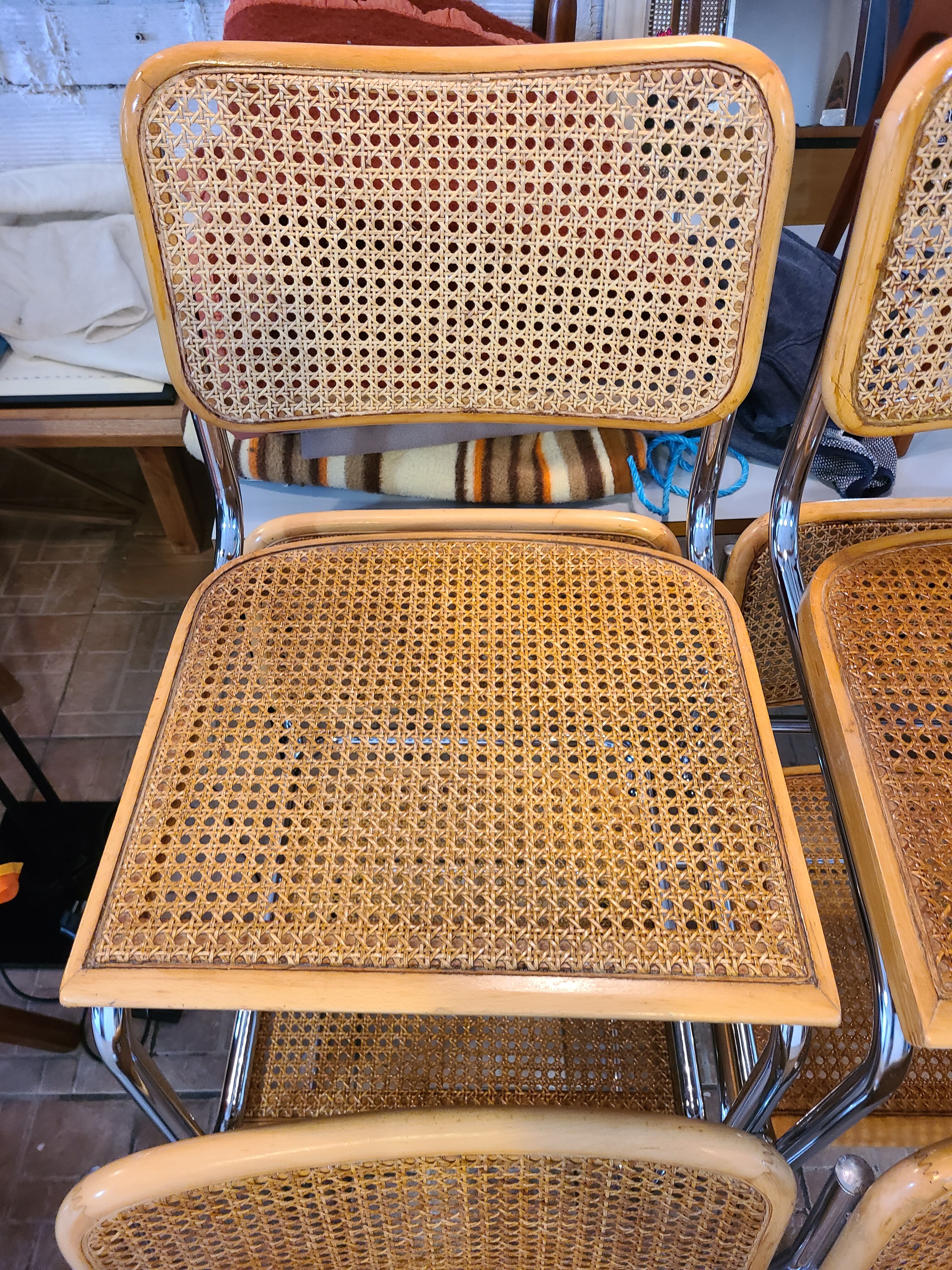Chaises Cesca B32 design Marcel Breuer vintage