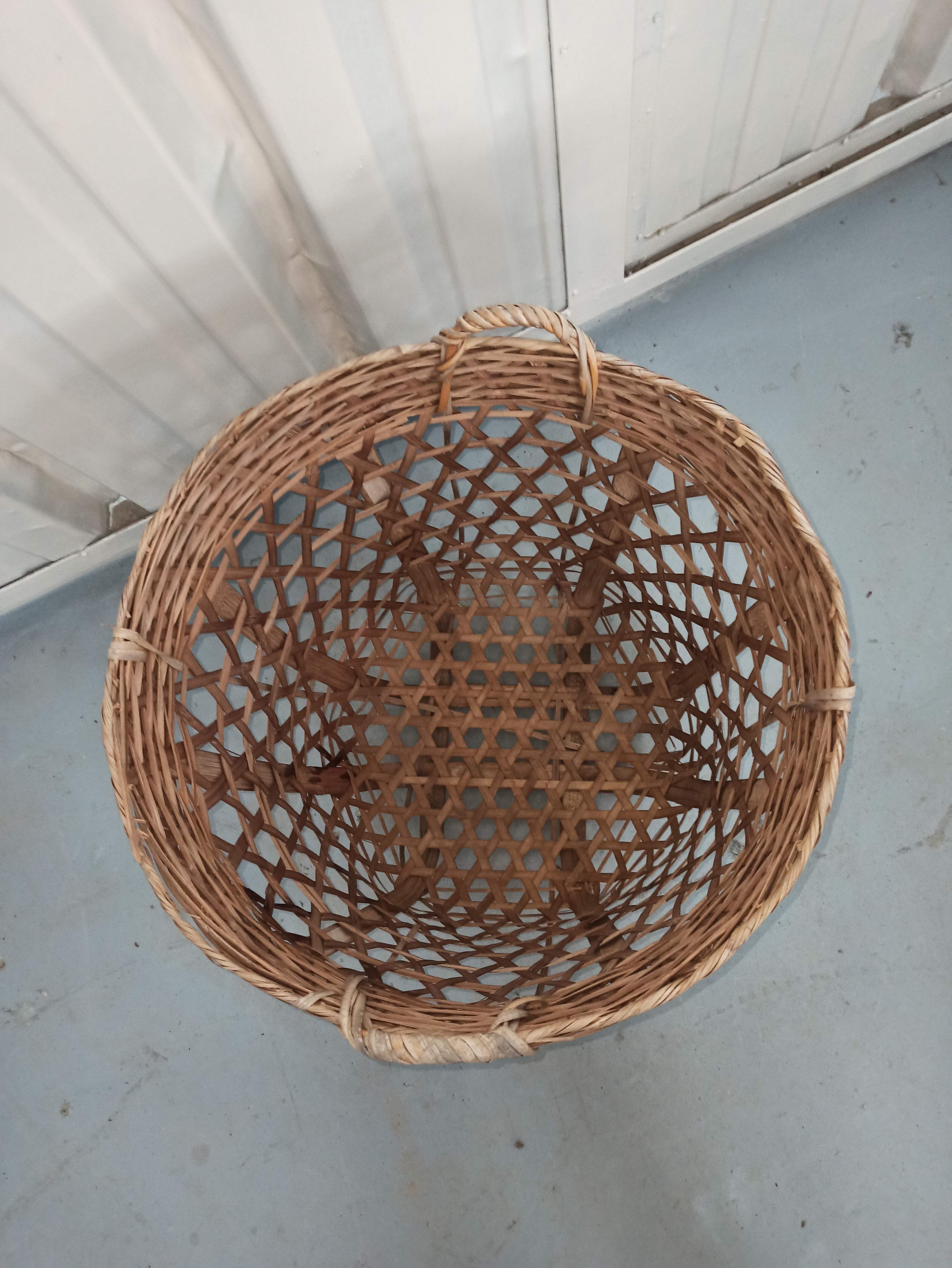 Large basket 53 cm in rattan and wicker basket