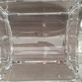 Gros cendrier en cristal massif moderniste design monogramme "sa" art
