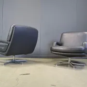 Set of 4 swivel chairs by Bernd Munzebrock for Walter Knoll, 1970s