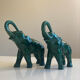 Pair of marbled faience elephants from Saint Clément