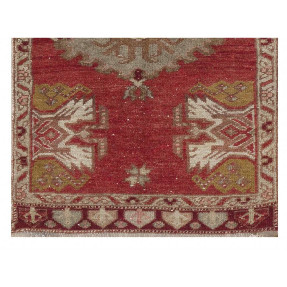 Hand-knotted Small Rug. Vintage Doormat. Turkish Seat Cover. Entryway Rug. Kitchen Mat. Bath Mat