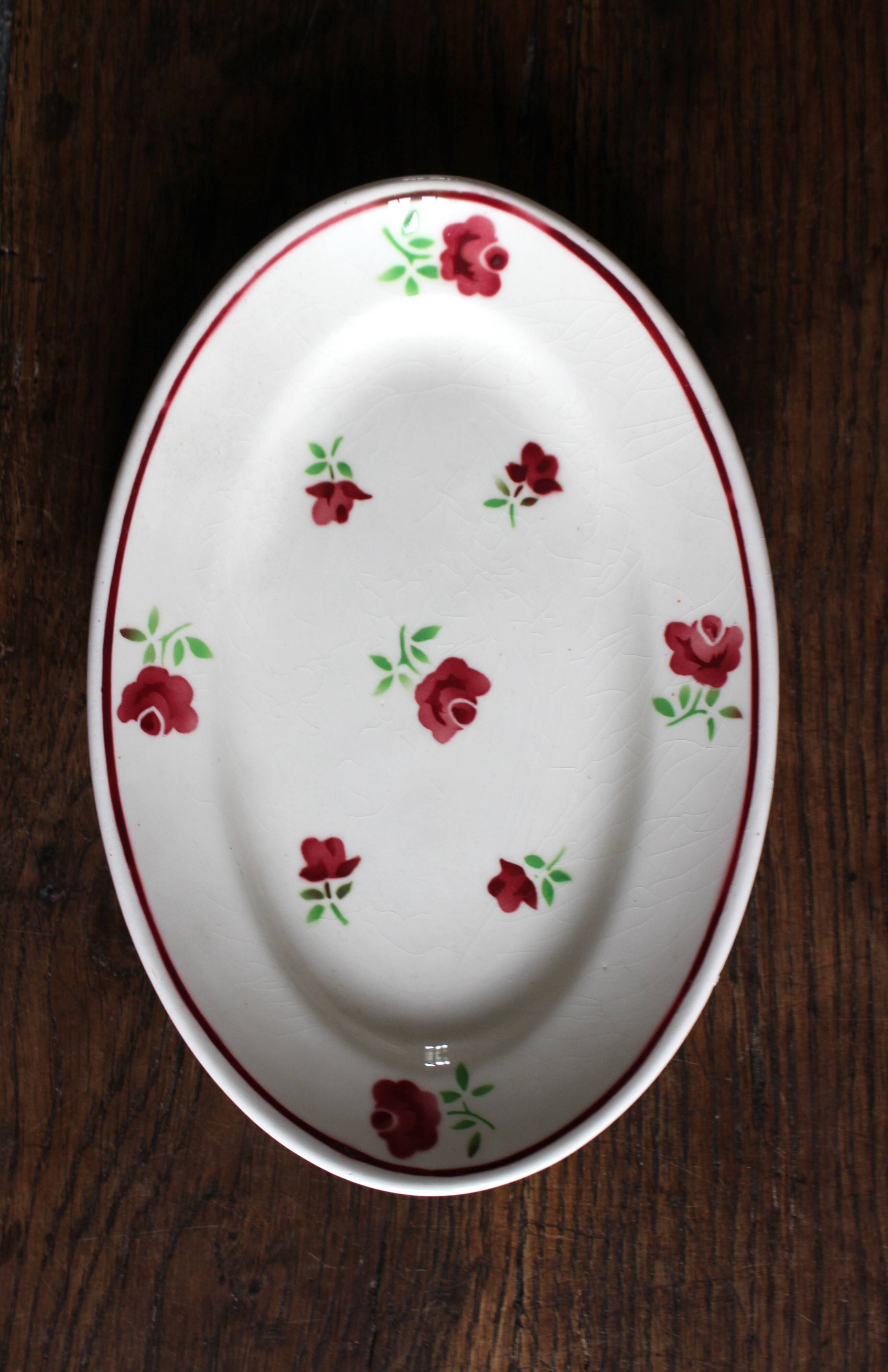 Ravier fleurs rouges Mireille Bandonviller Art Deco