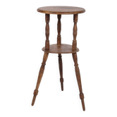 Table d'appoint/fleur - pin - pieds tournés - à deux niveaux - années 1880