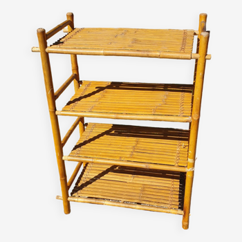 Seventies bamboo bookcase shelf