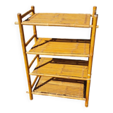 Seventies bamboo bookcase shelf