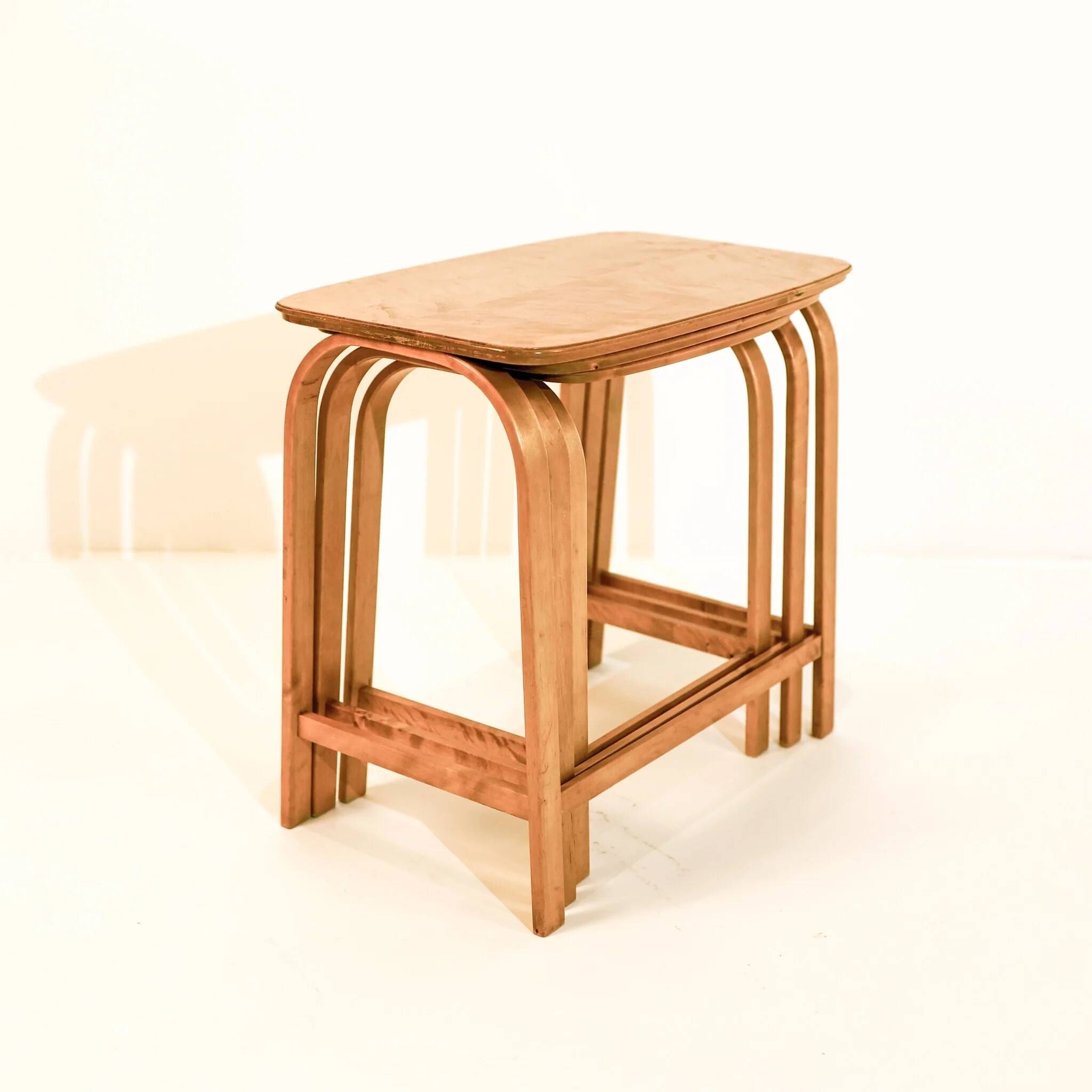 Vintage set of nesting tables by Axel Larsson for Bodafors, 1930s.