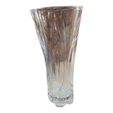 Vase en verre strié