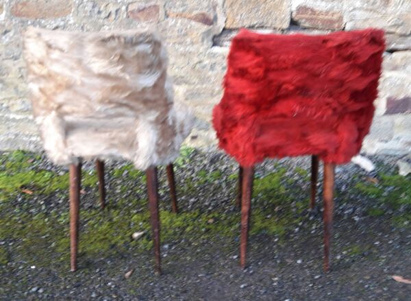 Paire de chaises moumoute Baumann n°845