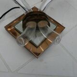 Art Deco 2-arm wall sconce with mirror and brass