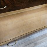Chest of drawers with five drawers in wood and brass
