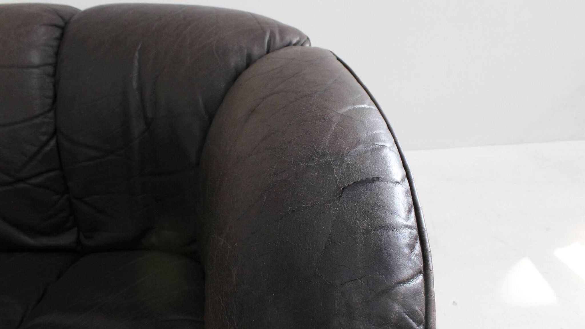 Vintage modular leather sofa and armchair Walter Knoll Piccolino 1960s