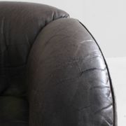 Vintage modular leather sofa and armchair Walter Knoll Piccolino 1960s