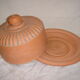 Terracotta butter for clod with salt crystals