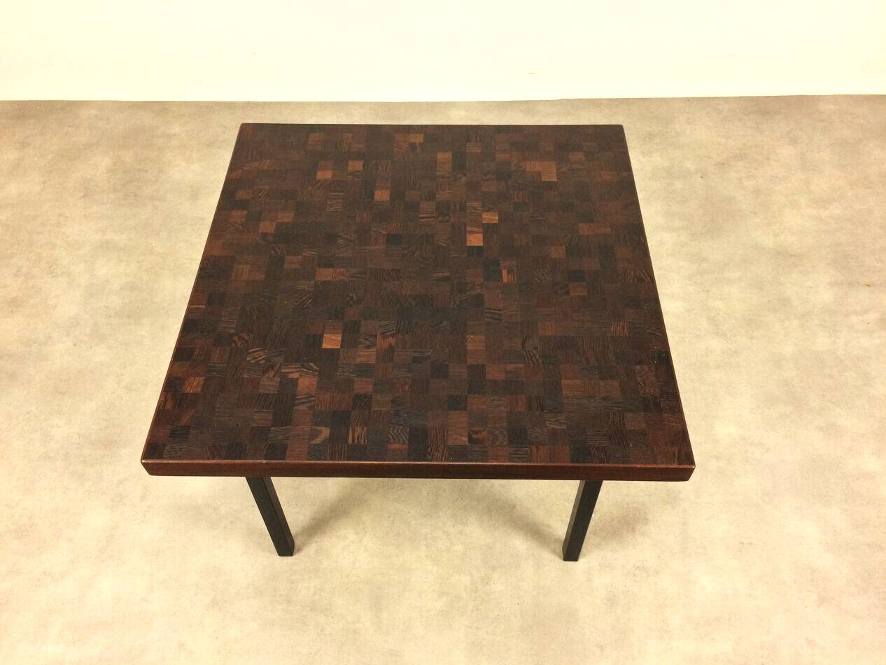 Dieter Waeckerlin coffee table in palm wood marquetry.