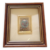 Petit tableau chromolithographie d'art sur feuille d'or