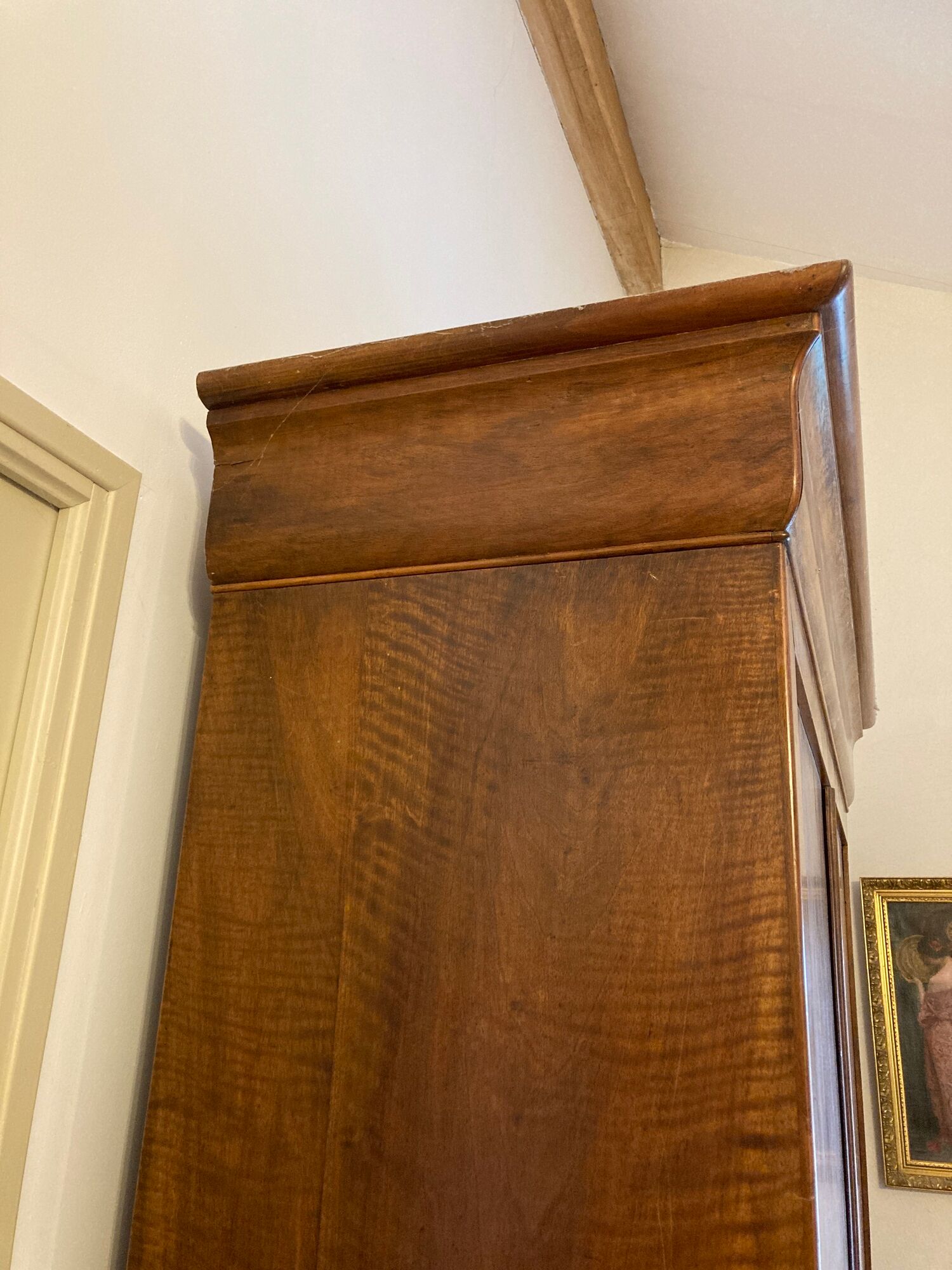 Louis Philippe solid walnut cabinet and walnut bramble veneer doors