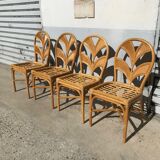 Set de 4 chaises en rotin