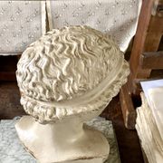Concrete bust painted in beige - reproduction, detail of "The Dying Slave"