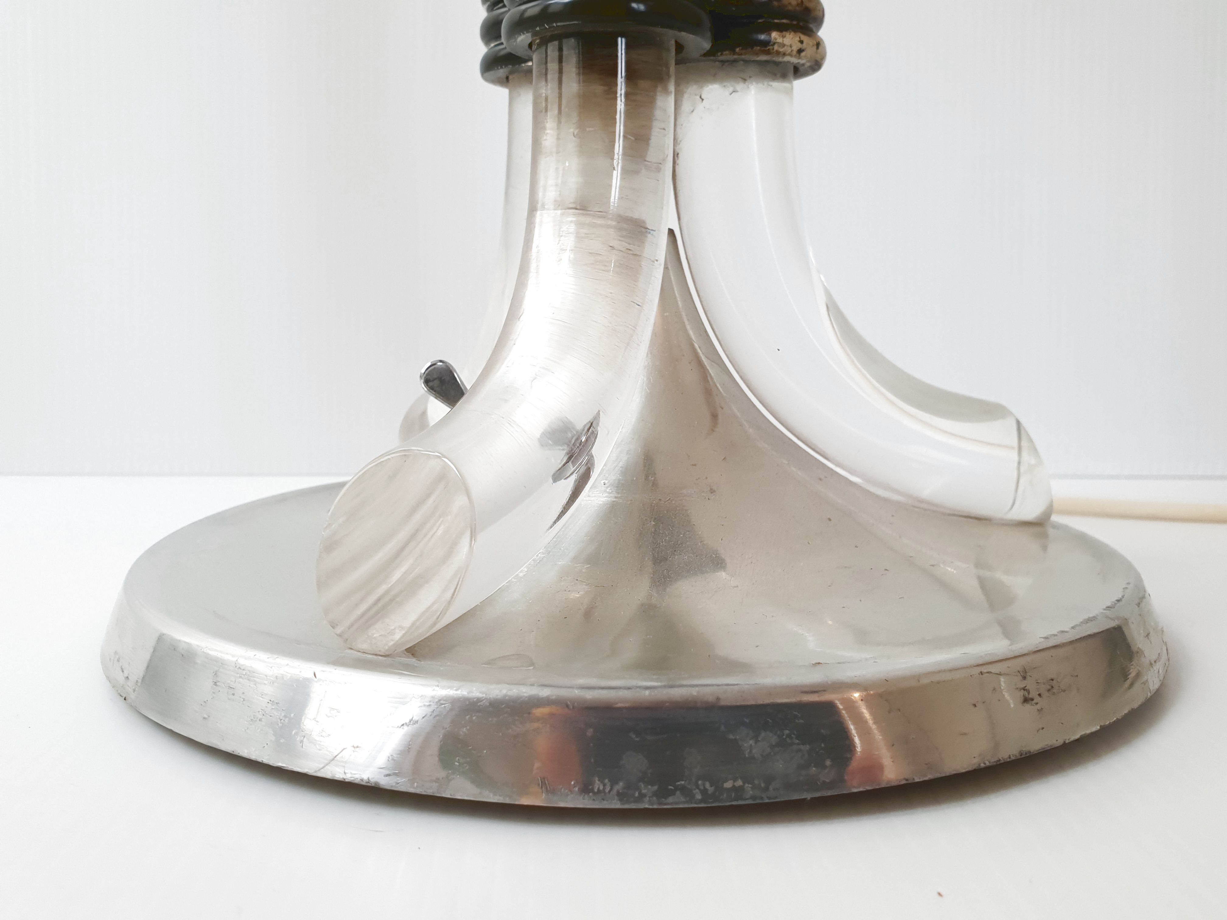 Steel art deco lamp foot - Plexiglas