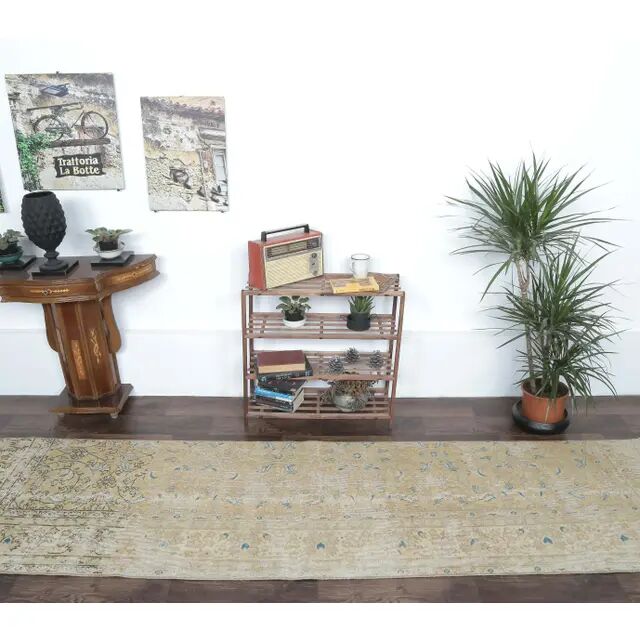 Orange Turkish hand-knotted runner 81x303