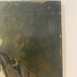 Old painting, portrait of a man with a pipe, signed and dated 57