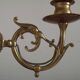 Lampe bouillotte à 2 lumières en laiton de l'Empire français, design floral peint à la main
