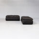 80s black leather pouf, sofa, ottoman set/2