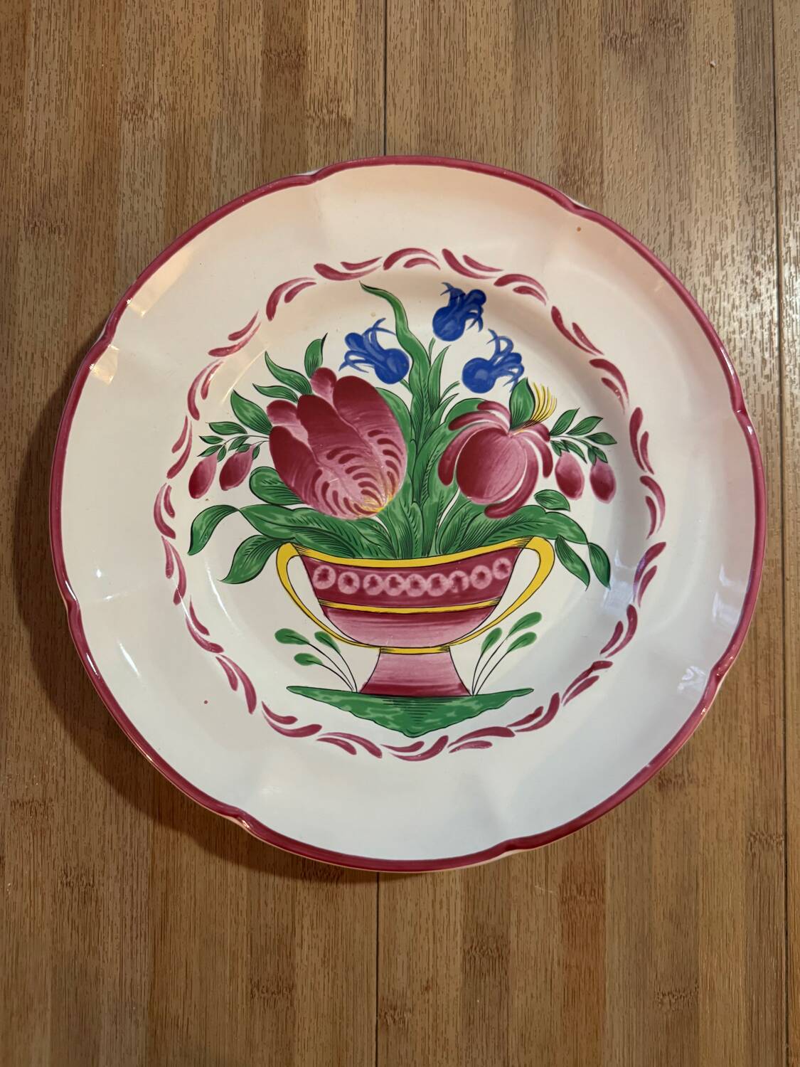 Plate Bouquet of Flowers Saint-Clément No. 67 – Vintage Earthenware