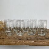 9 small vintage twisted glasses