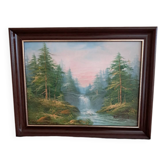 Roy Danfort oil painting forest waterfall