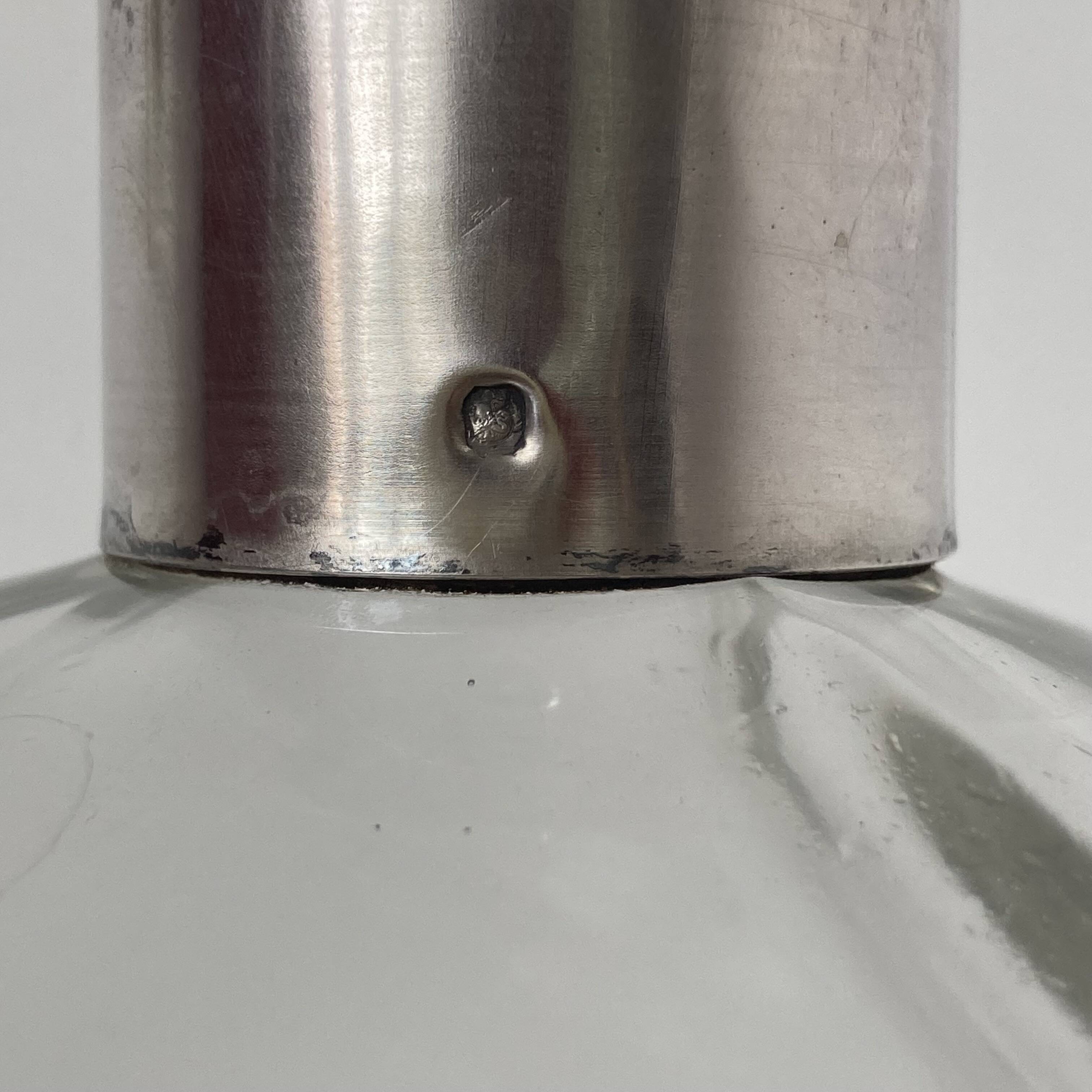 Beautiful cut crystal carafe with its stopper and solid silver setting