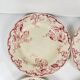 Set of 4 flat plates KG Lunéville Terre de fer, "Fontainebleau", pink, 19th century