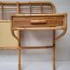Rattan headboard with vintage bedside tables 1960