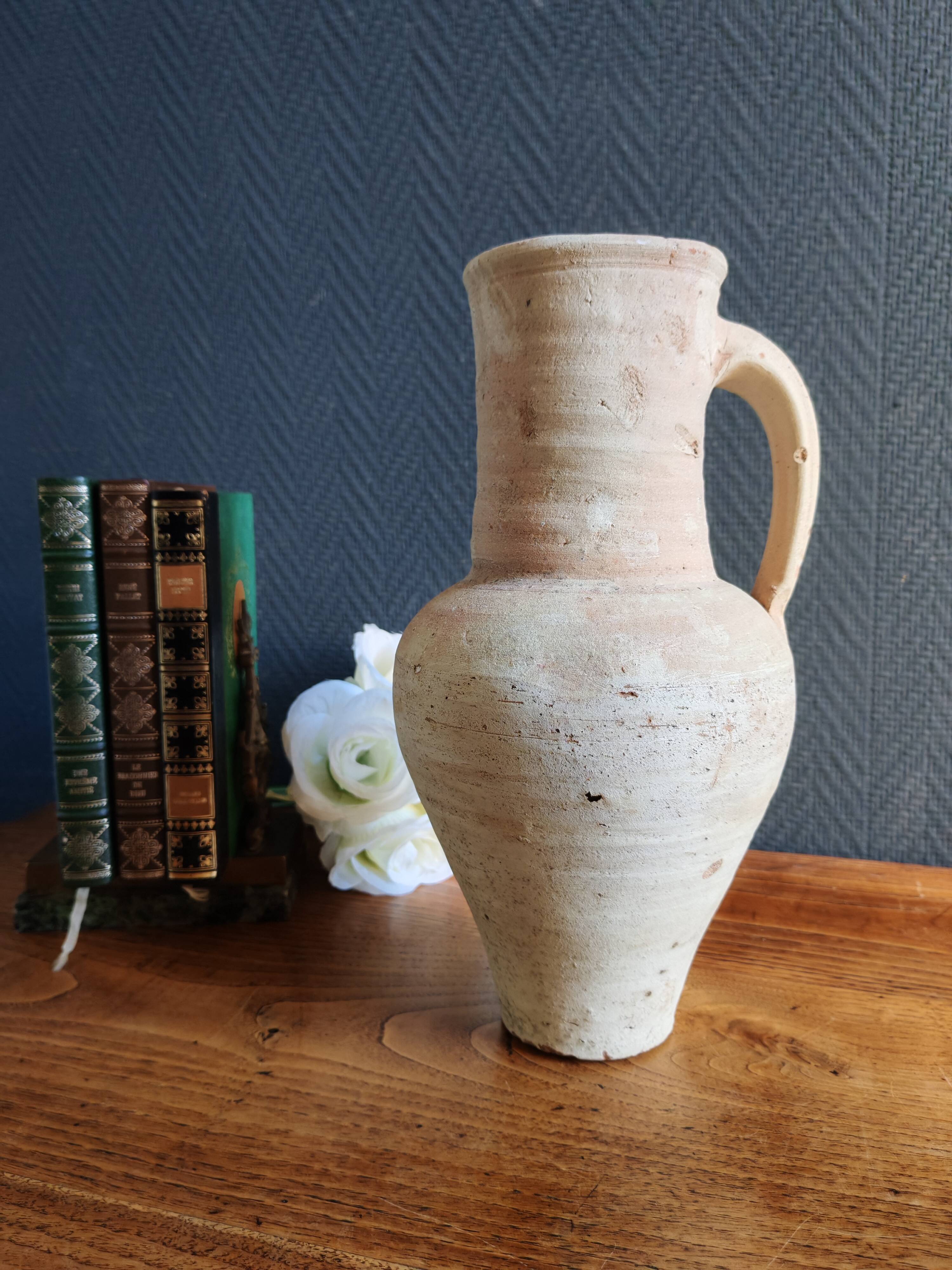 Pichet Ancien en Terre Cuite Non Émaillée | Vase Rustique